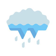 Minimalistic Rain Cloud Vector Illustration on Black Background