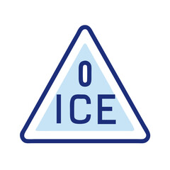 No Ice Warning Sign in Triangle Shape Vector