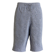 Light gray athletic shorts with perforated fabric clothing display transparent background isolated png stock