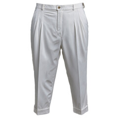 Obraz premium White dress pants with a crisp smooth texture and pleated front clothing display transparent background isolated png stock