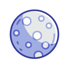 Cartoon Full Moon with Craters on Dark Background