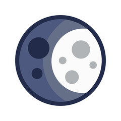 Cartoon Moon Phase Illustration on a Black Background