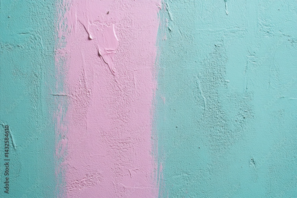 Aufkleber close-up view of an abstract painting featuring soft blush pink and sage green hues that blend toget