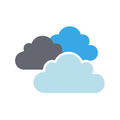 Three stylized cartoon clouds on a black background