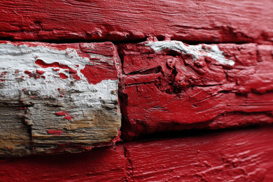 Red Painted Wood Wall
