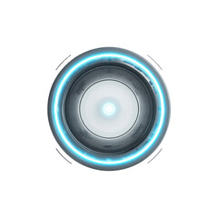 Futuristic Circular Interface with Glowing Neon Light - Abstract Technology Background