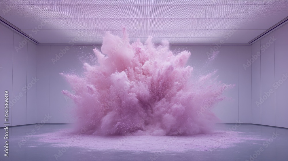 Leinwandbilder purple and pink powder bursts into the air, creating a stunning explosion of color and energy, with 