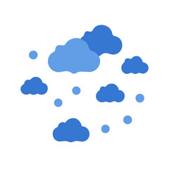 Abstract Blue Clouds and Circles on Black Background