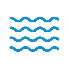 Stylized Blue Waves Icon on Black Background