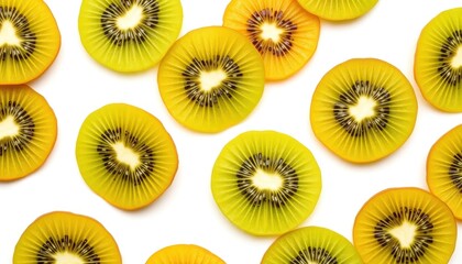 Sliced kiwi arranged