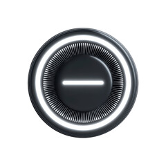 Futuristic Circular Interface with Glowing Minus Symbol