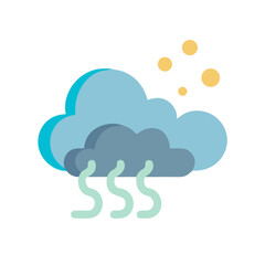 Foggy Weather with Sun Icon - Simple Flat Design