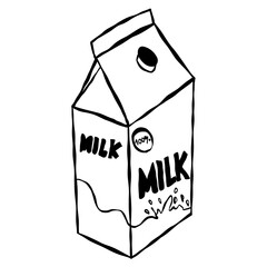 Illustration of an Open Milk Box with 100% milk Symbol
