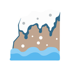 Coastal Landscape Illustration: Ocean, Cliff, and Sky