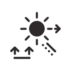 Solar radiation diagram with reflection, diffusion, and transmission