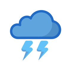 Cloud with Lightning Bolts: Weather Icon Illustration