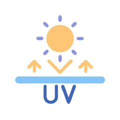 UV Protection Icon: Sun Protection with Barrier Concept