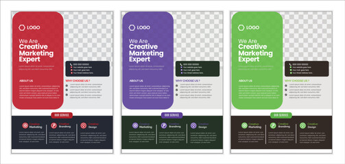 a bundle of 6 templates of a4 flyer modern template, in blue color, and modern design,marketing, business proposal, abstract business flyer, promotion, advertise, publication and editable vector templ