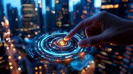 Digital interface urban background night