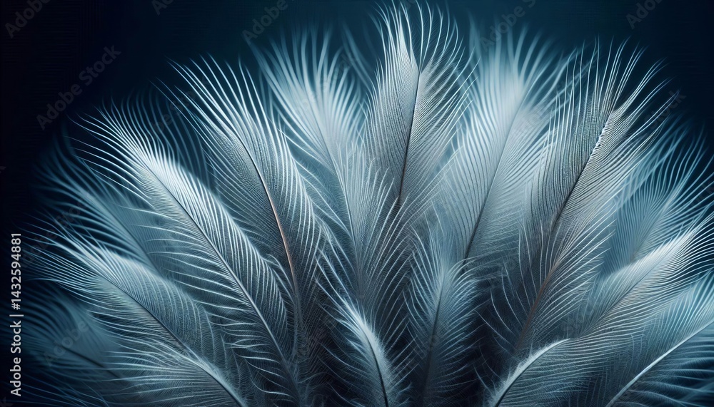 Wall mural feather barbs – interlocking filaments creating a soft layered