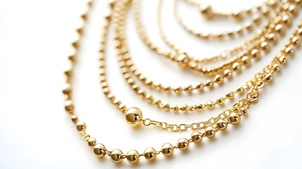 Elegant Gold Chains Stacked in a Beautiful Arrangement for Display