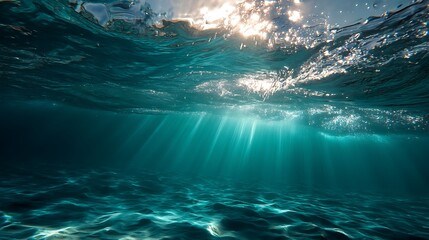 Obraz premium Sunlight streaming through the clear blue ocean water