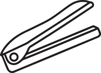 hair straightener line art, black outline, vector and illustration, coloring book page line art drawing