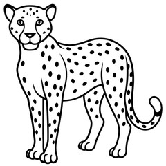 Abstract Cheetah Line Art Design