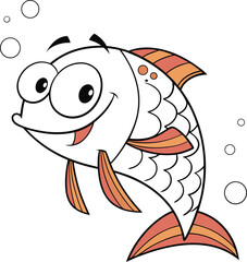 cartoon fish vector illustration