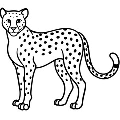Abstract Cheetah Line Art Design