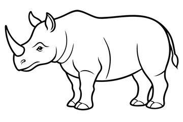 Elegant Rhino Line Art