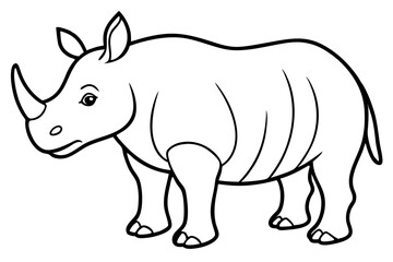 Elegant Rhino Line Art