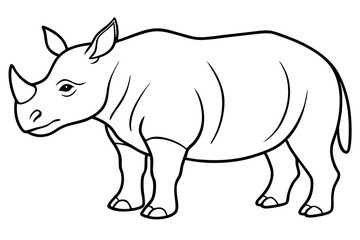 Elegant Rhino Line Art
