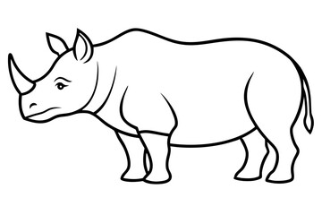 Elegant Rhino Line Art