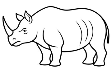 Elegant Rhino Line Art