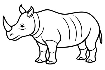 Elegant Rhino Line Art