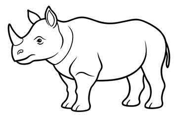 Elegant Rhino Line Art