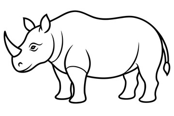 Elegant Rhino Line Art