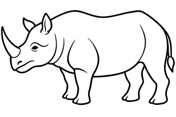 Elegant Rhino Line Art