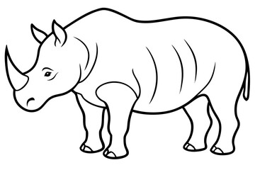 Elegant Rhino Line Art
