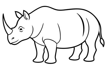 Elegant Rhino Line Art