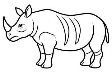 Elegant Rhino Line Art