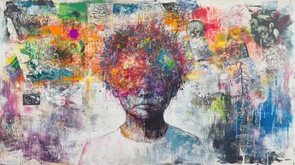 A Child's Mind Exploding with Vivid Memories and Imagination: An Abstract Portrait of Childhood