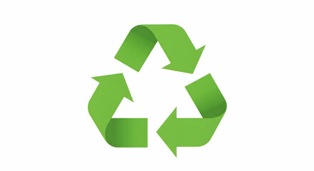 Obraz premium Green Recycling Symbol Isolated on White Background for Environmental Concepts