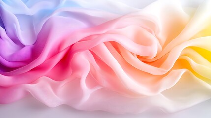 Obraz premium Abstract Colorful Fabric Draped in Pastel Rainbow Gradient