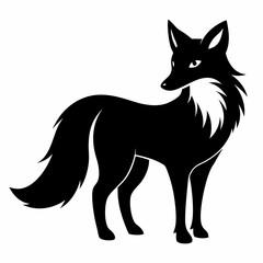 Black Fox Silhouette Vector