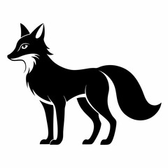 Black Fox Silhouette Vector