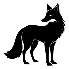 Black Fox Silhouette Vector