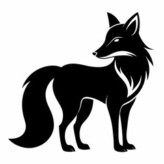 Black Fox Silhouette Vector