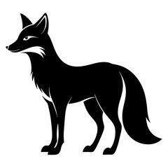 Black Fox Silhouette Vector